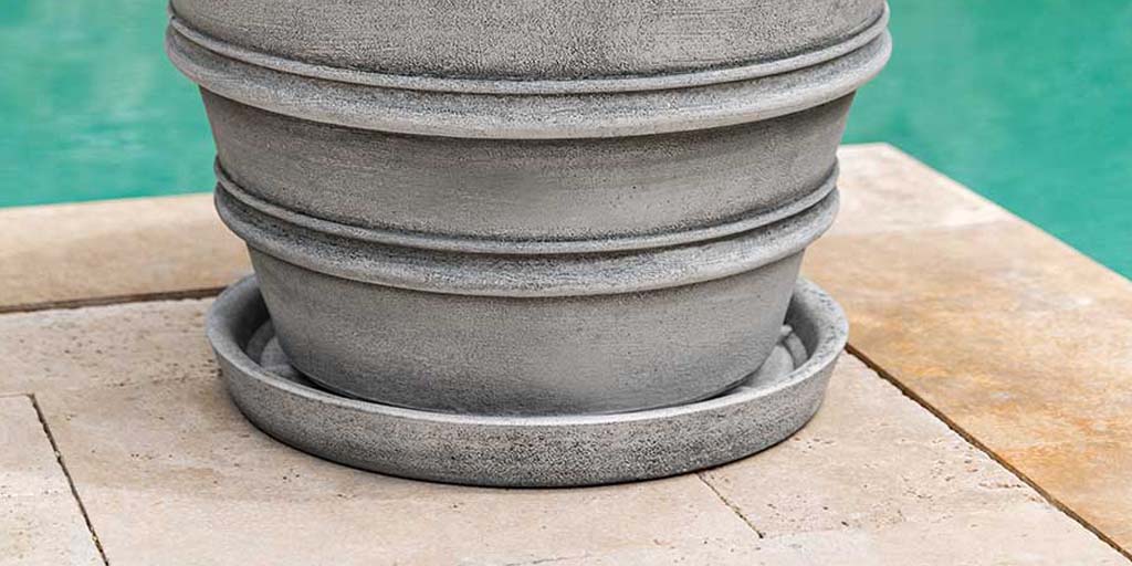 Cast Stone Plant Saucers, Drip Trays & Planter Bases | Garden-Fountains