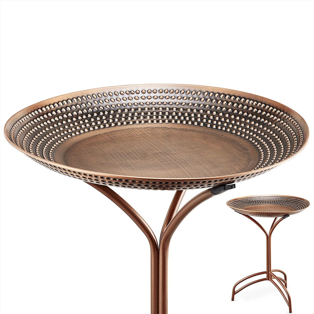 20-inch Copper Tranquility Bird Bath with Stand