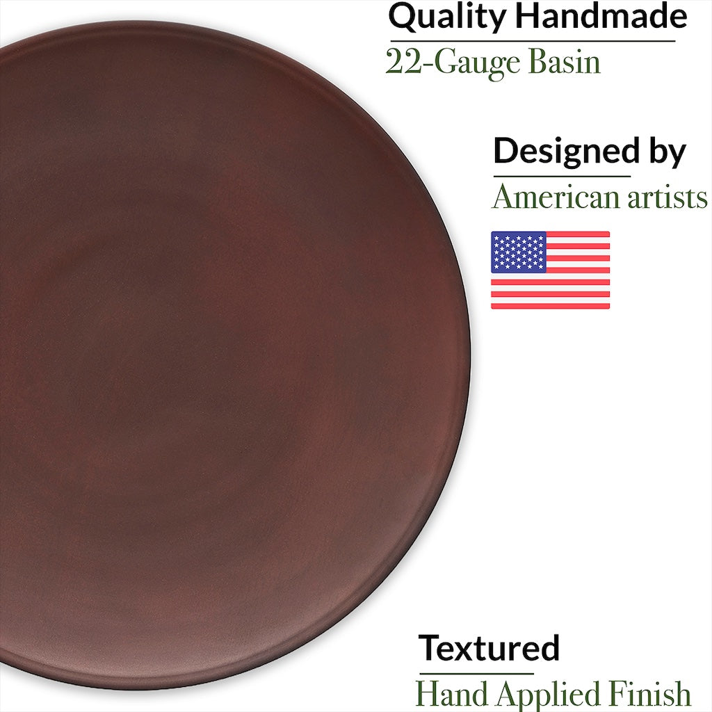 20-inch Rust Bird Bath with Stand