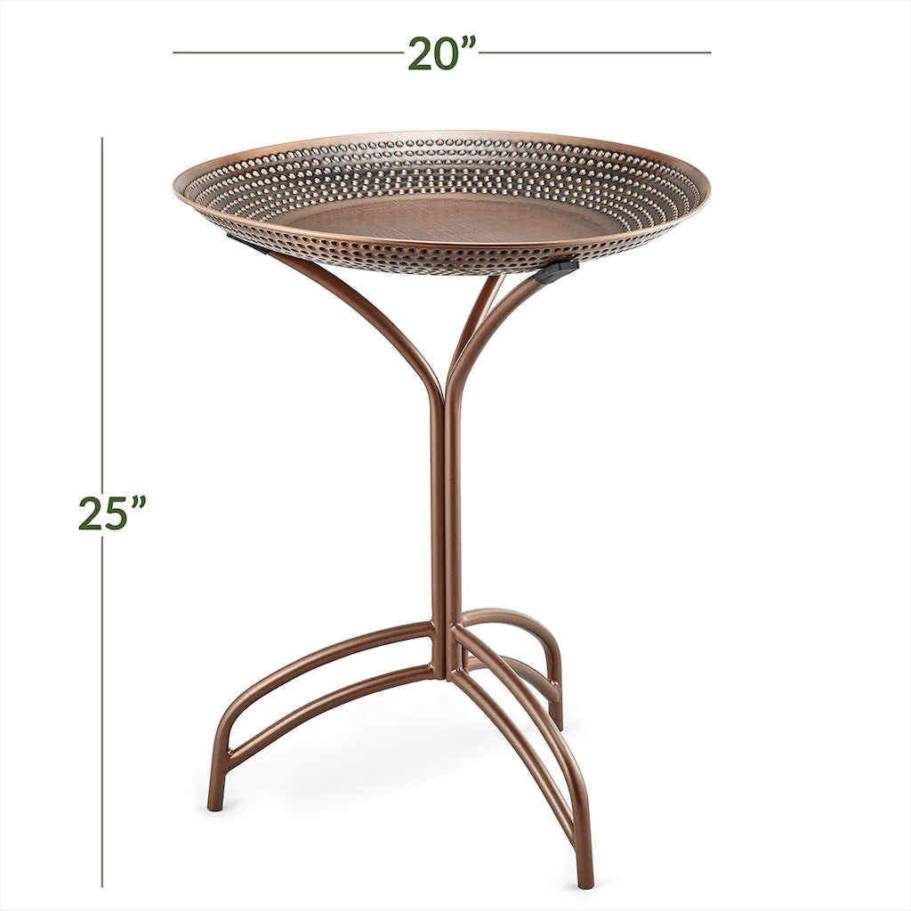 20-inch Copper Tranquility Bird Bath with Stand