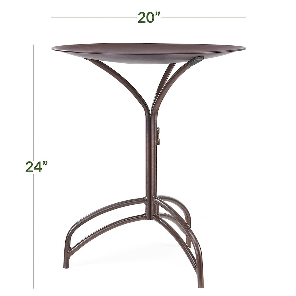 20-inch Rust Bird Bath with Stand