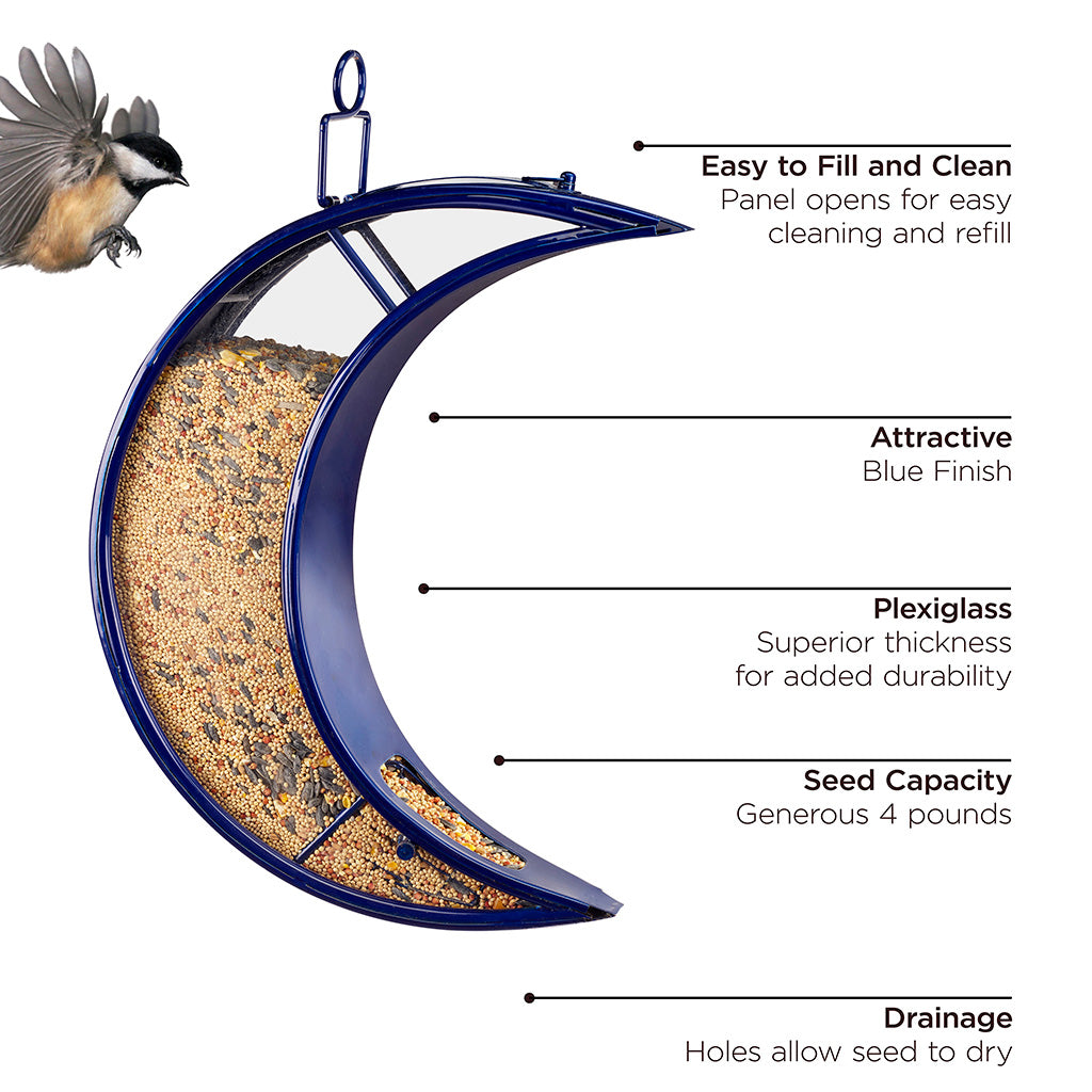 Over The Moon Blue Bird Feeder