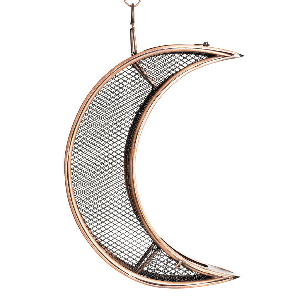 Over The Moon Copper Bird Feeder with Mesh Panels
