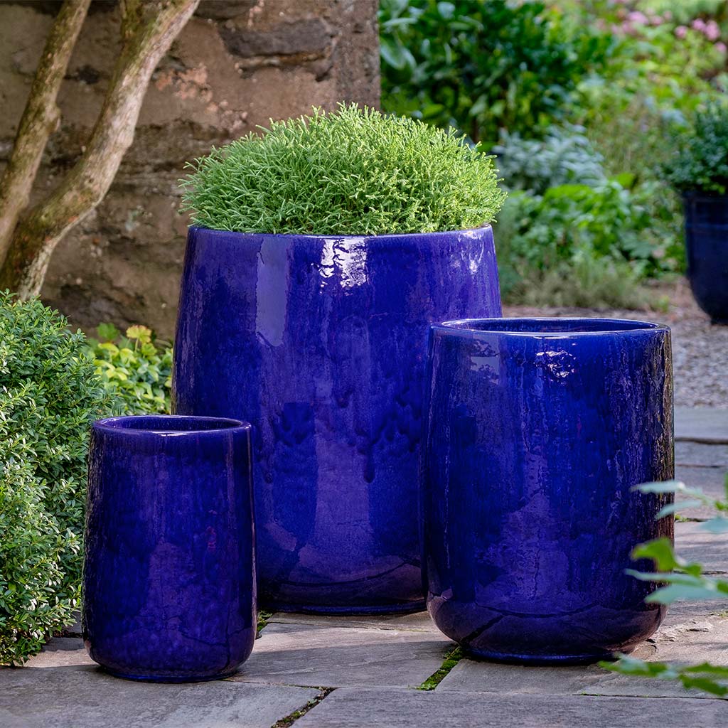 cobalt blue planter pot Campania International | Caixa Planter in Sapphire