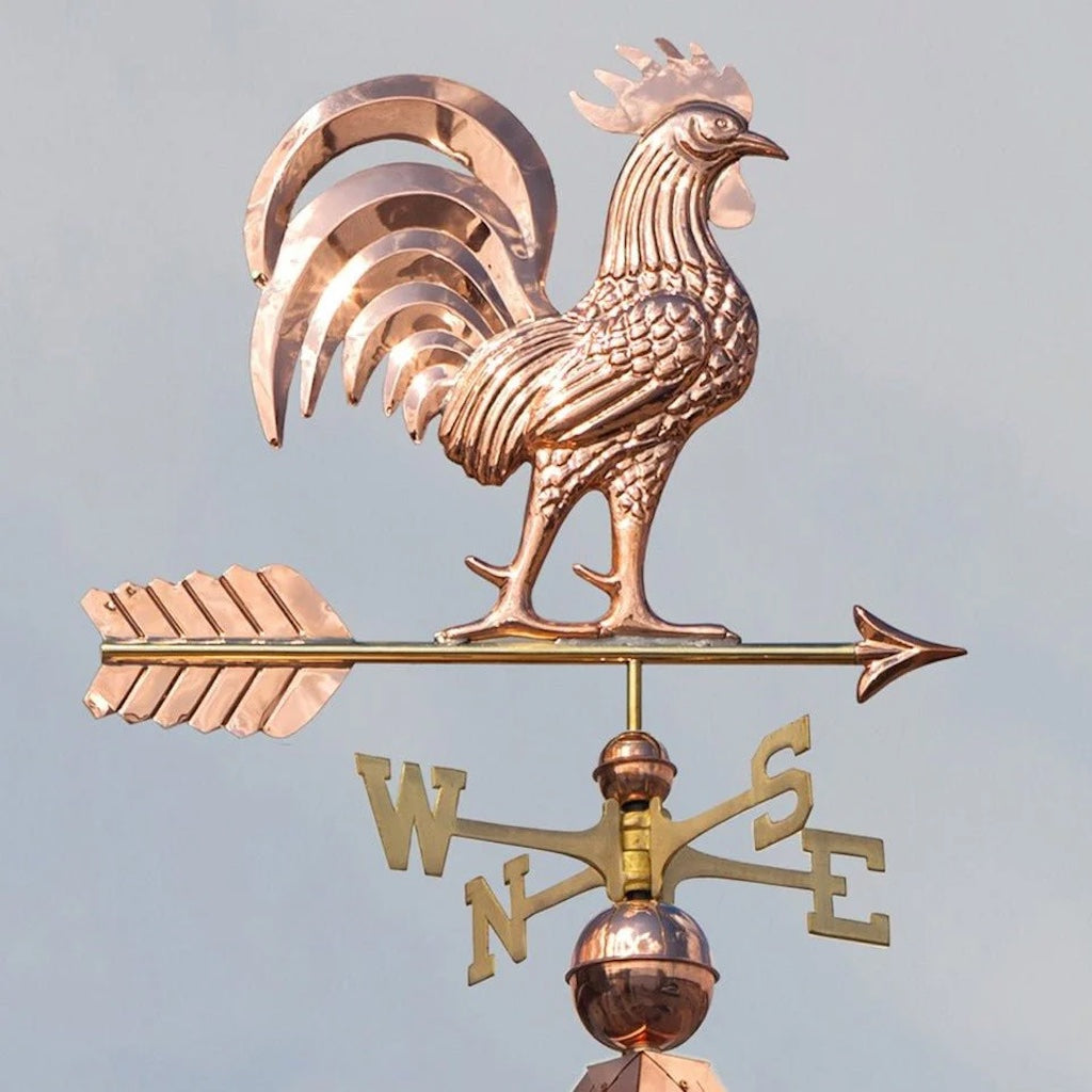Proud Rooster Weathervane in Pure Copper