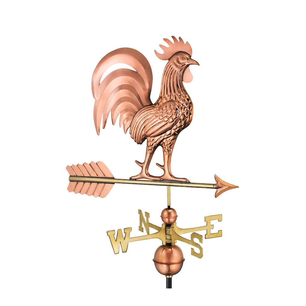 Proud Rooster Weathervane in Pure Copper