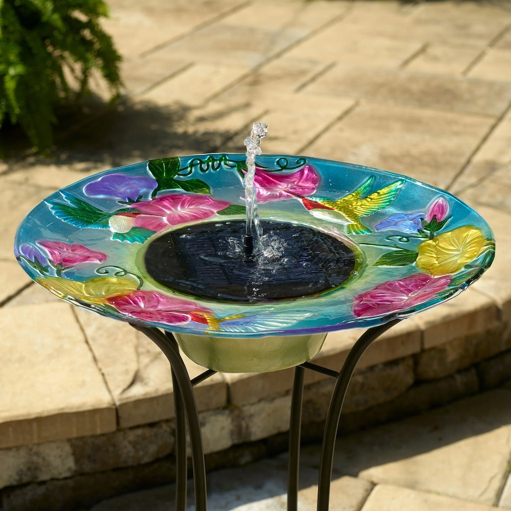Hummingbird Solar Birdbath