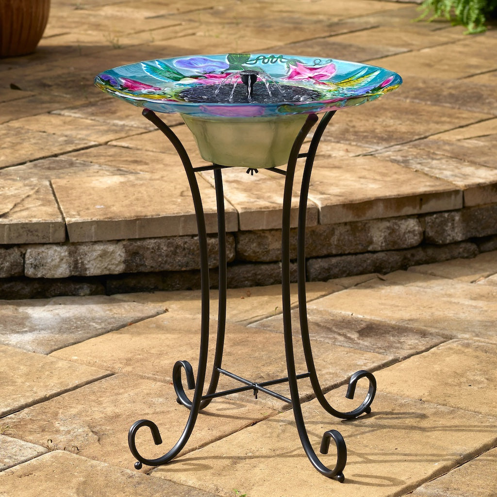 Hummingbird Solar Birdbath