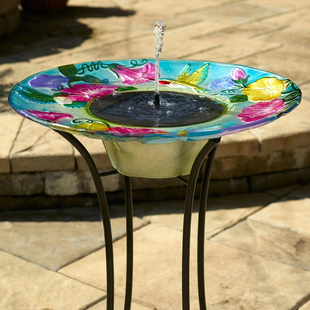 Hummingbird Solar Birdbath