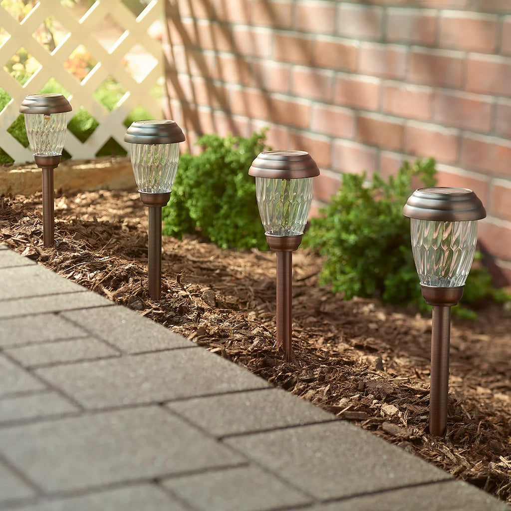 Charleston Solar Pathway Lights in Antique Bronze 6-pack