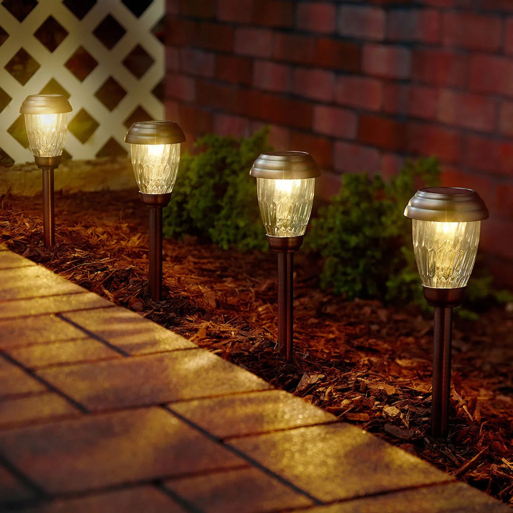 Charleston Solar Pathway Lights in Antique Bronze 6-pack