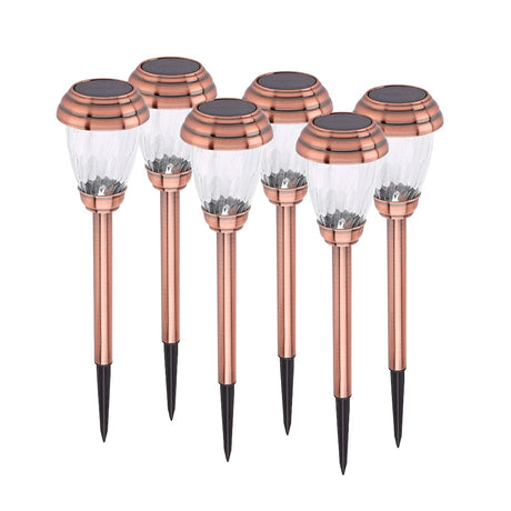 Charleston Solar Pathway Lights in Copper 6-pack