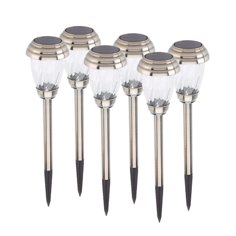 Charleston Solar Pathway Lights in Pewter 6-pack