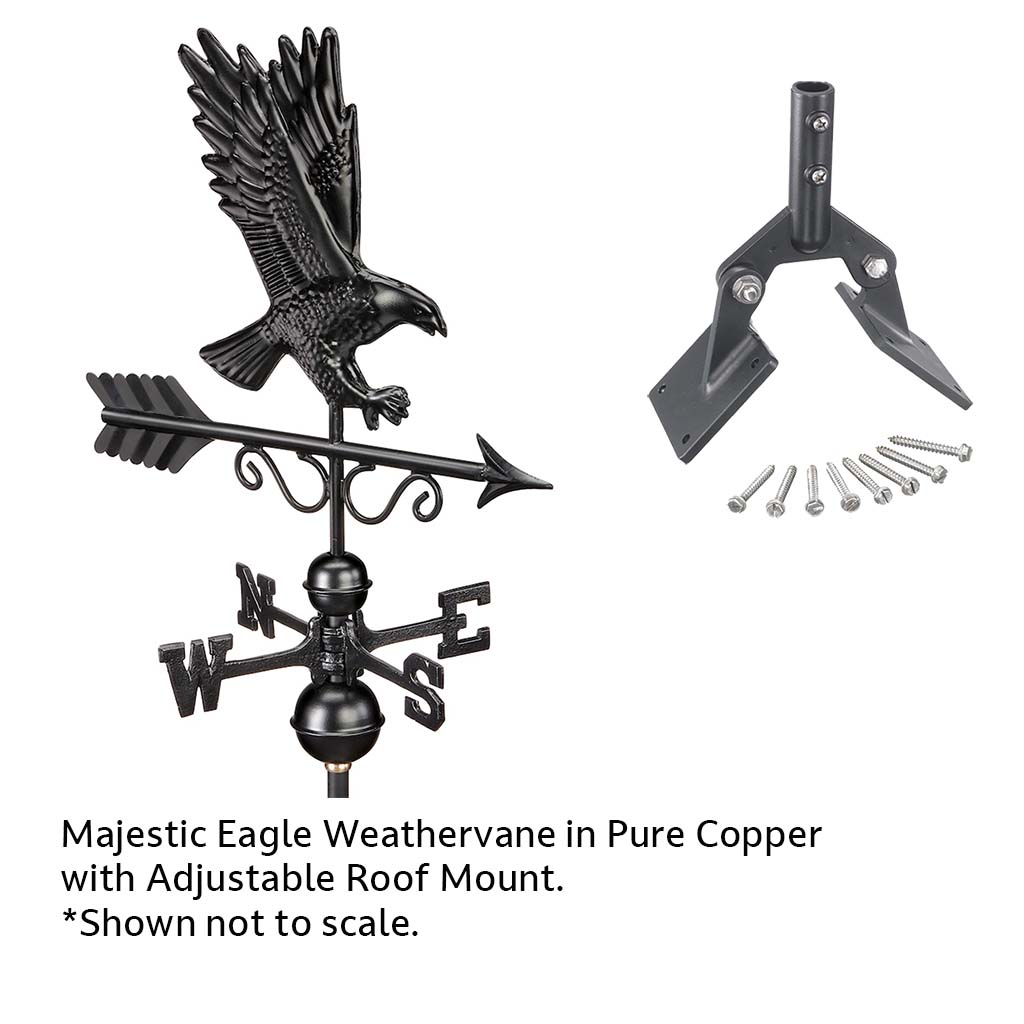 Majestic Eagle Weathervane in Black Finish