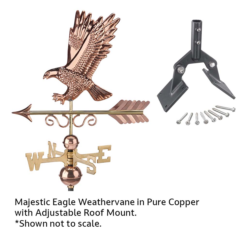 Majestic Eagle Weathervane in Pure Copper