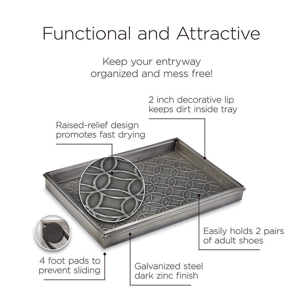 20" Double Circles Zinc Boot Tray