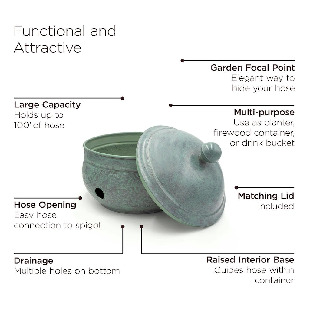 garden hose pot planter Key West Hose Pot - Blue Verde