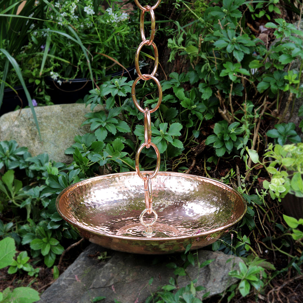 Fluted Flower Copper 8.5 ft. Rain Chain