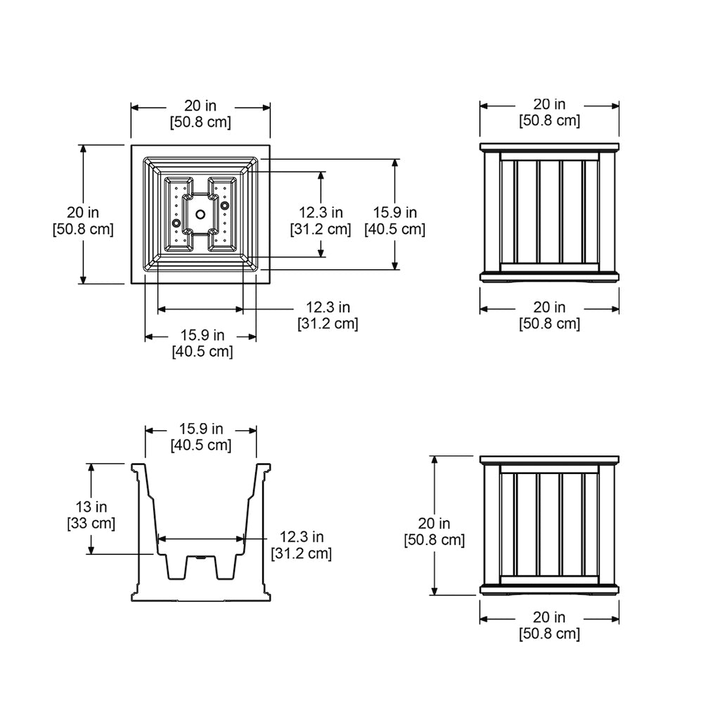 Cape Cod 20x20 Square Planter