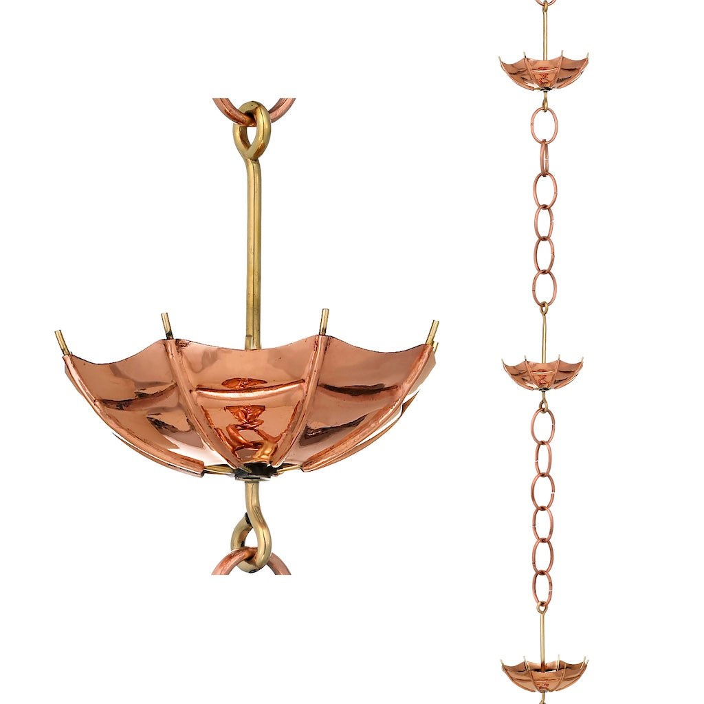 Umbrella Copper 8.5 ft. Rain Chain