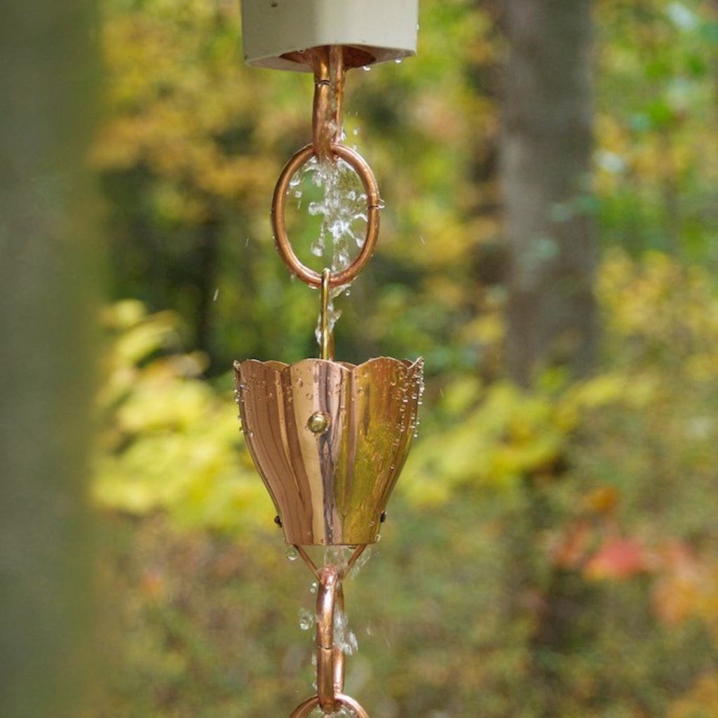 Crocus Copper 8.5ft. Rain Chain