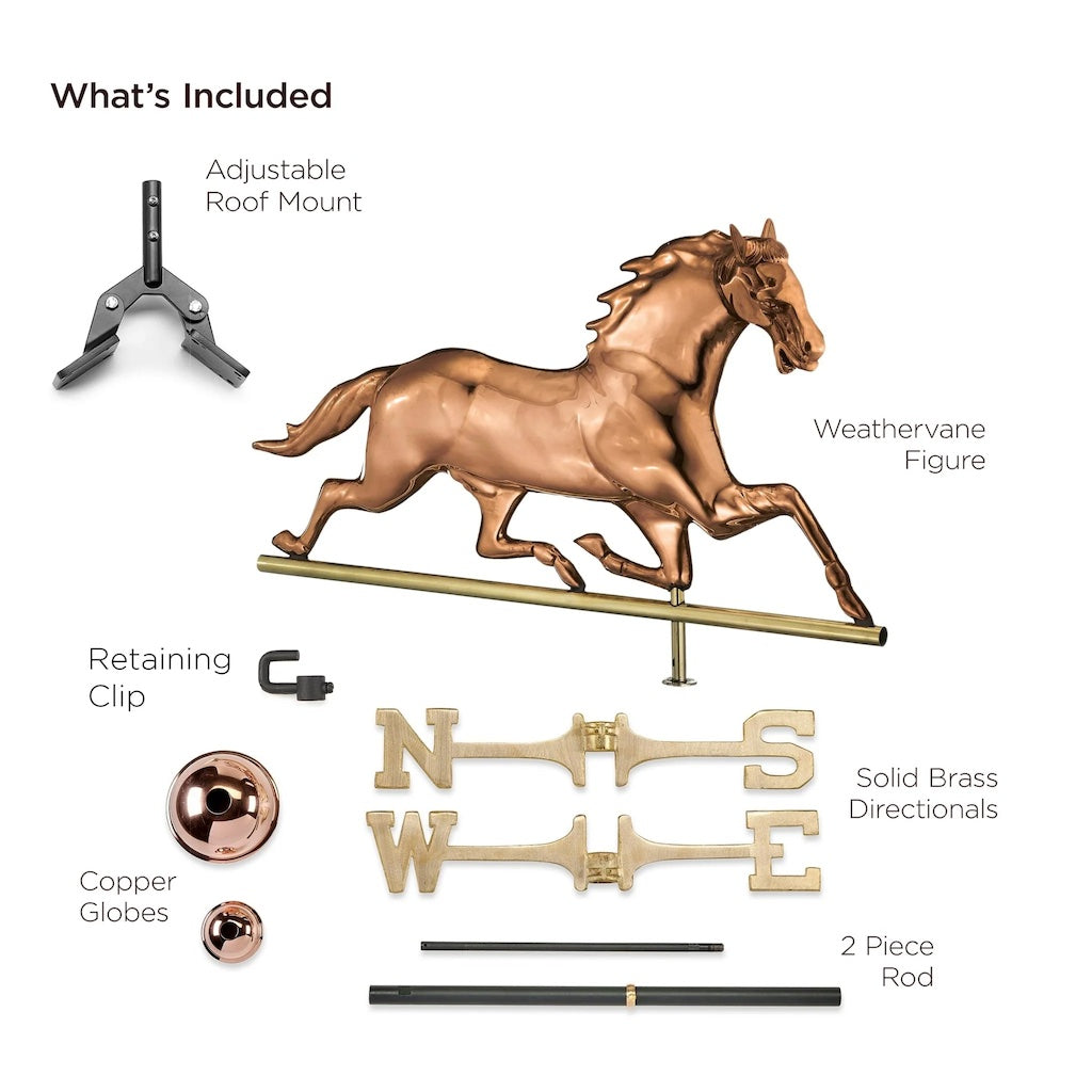 Horse Weathervane in Pure Copper