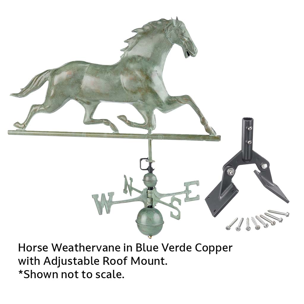 Horse Weathervane in Blue Verde Copper