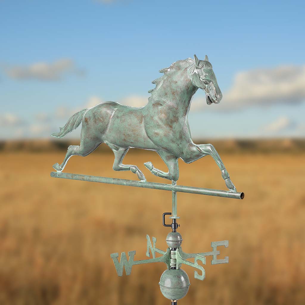 Horse Weathervane in Blue Verde Copper