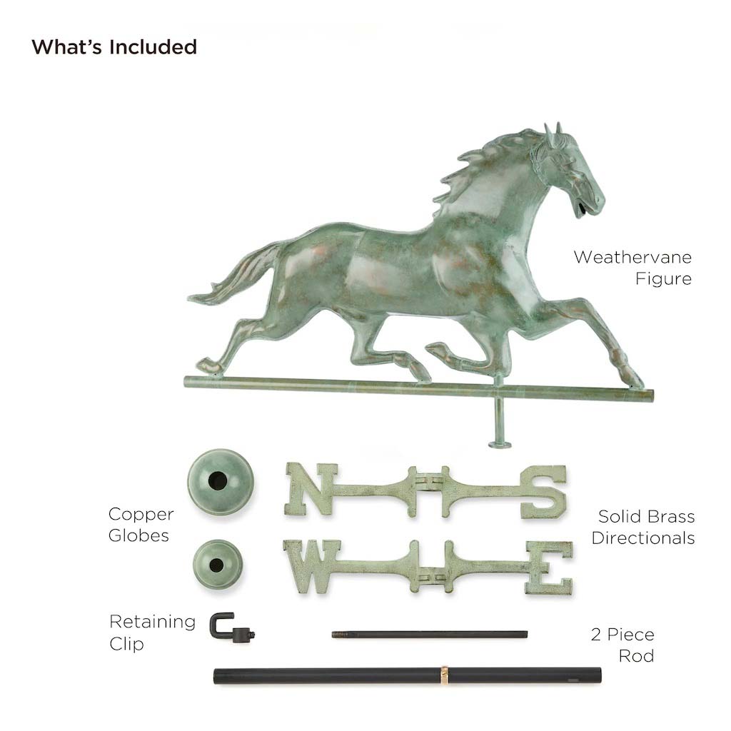 Horse Weathervane in Blue Verde Copper