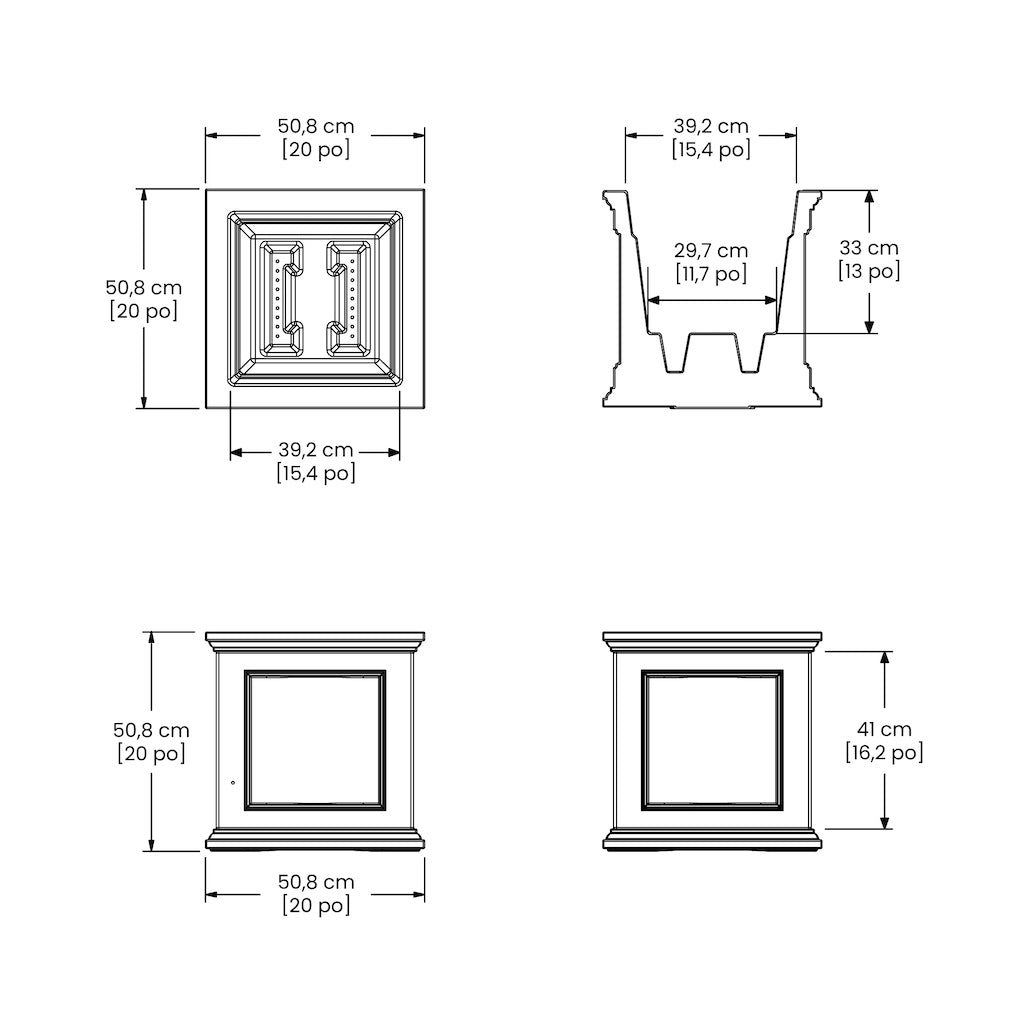 Fairfield 20in Square Planter