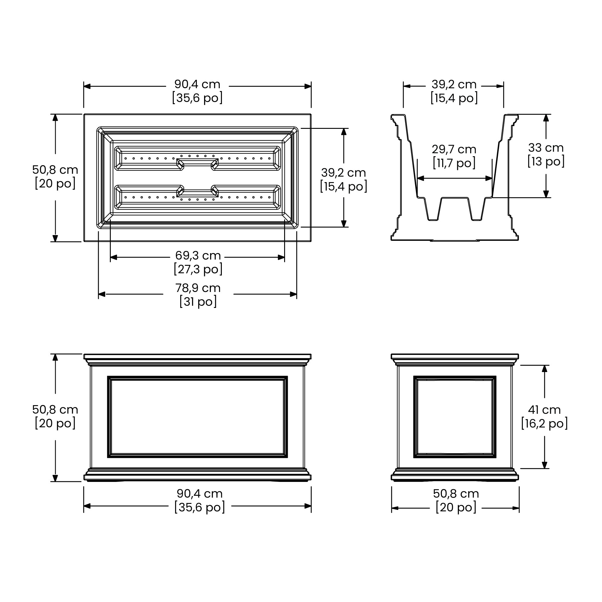 Fairfield 20x36 Planter