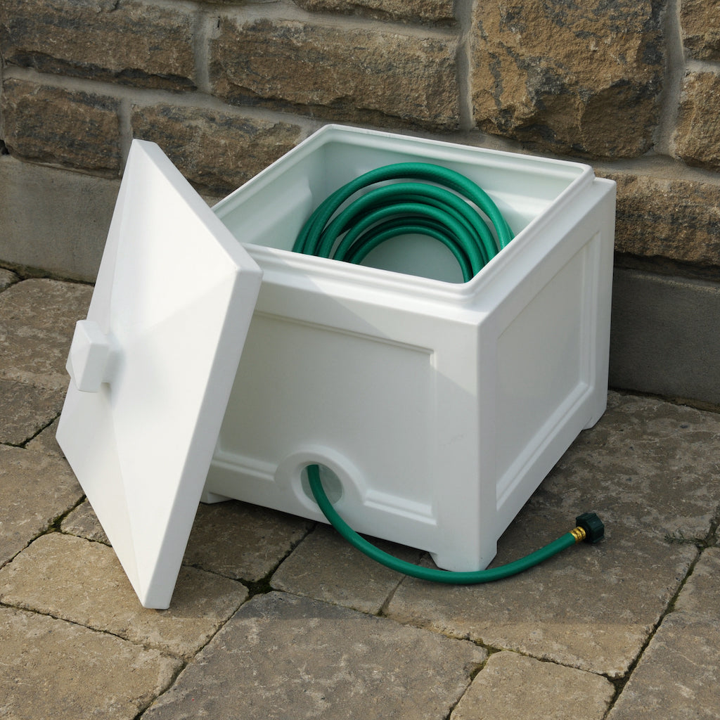 Fairfield Garden Hose Bin in White
