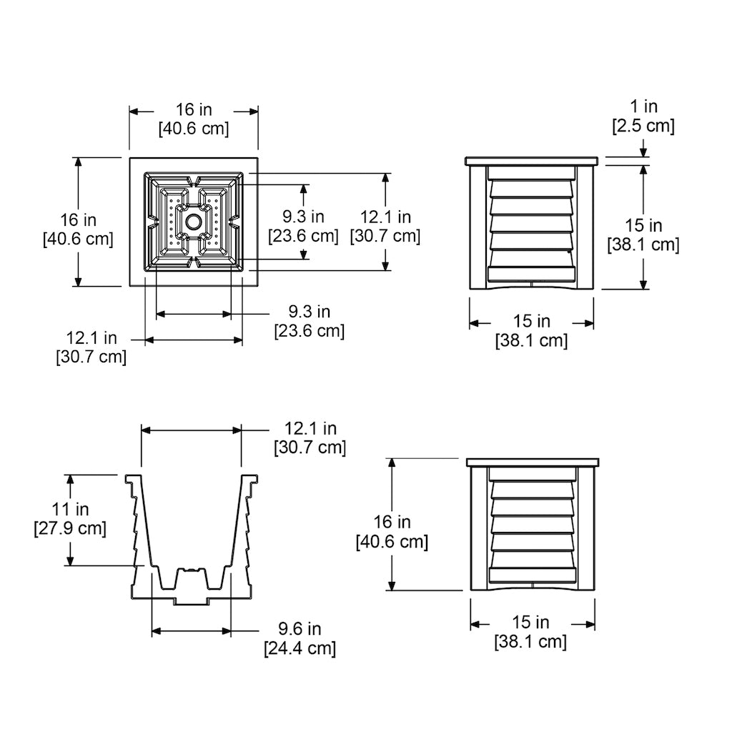 Lakeland 16x16 Square Planter