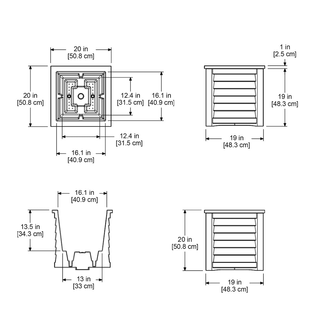 Lakeland 20x20 Square Planter