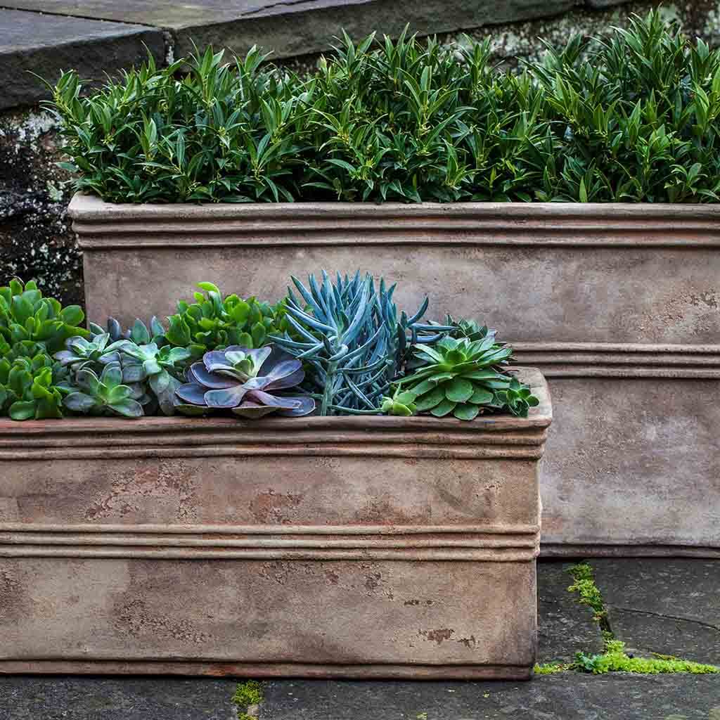 Campania International Antico Rectangular Planter Set of 2