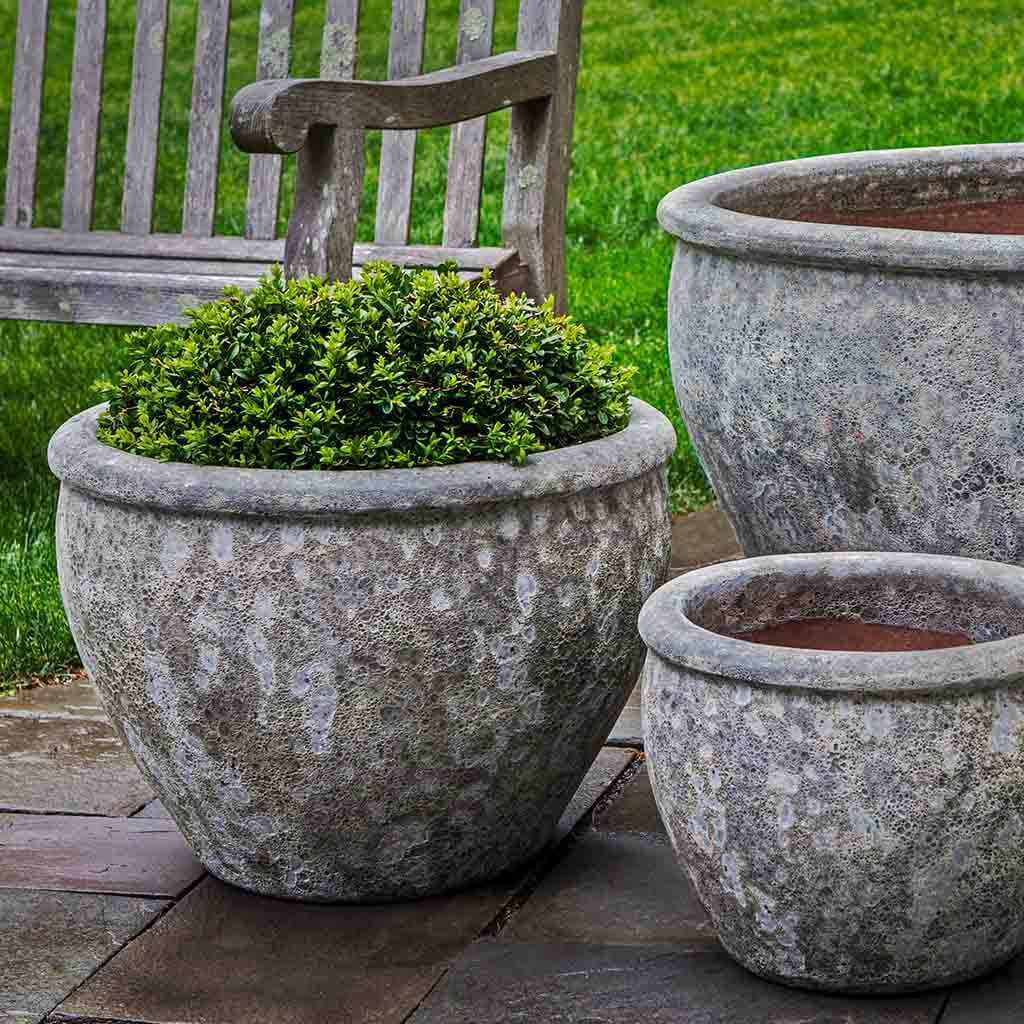 Campania International Corfu Planter in Angkor Grey set of 3 - Thumbnail 2