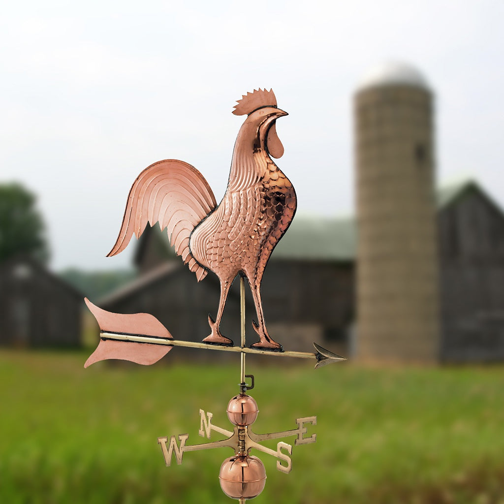 Barn Rooster Estate Weathervane in Pure Copper