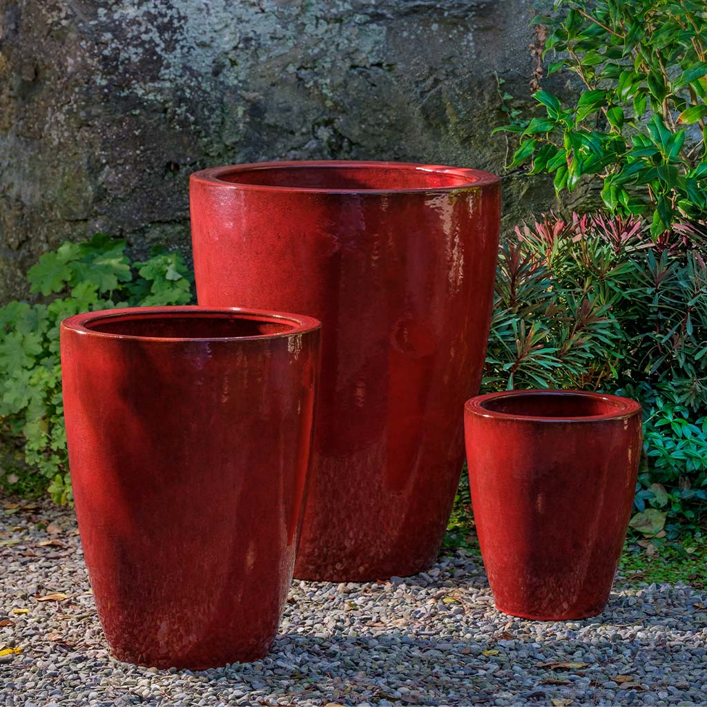 red plant pots outdoor Campania Marta Planter, Set of 3 - 6323-18603