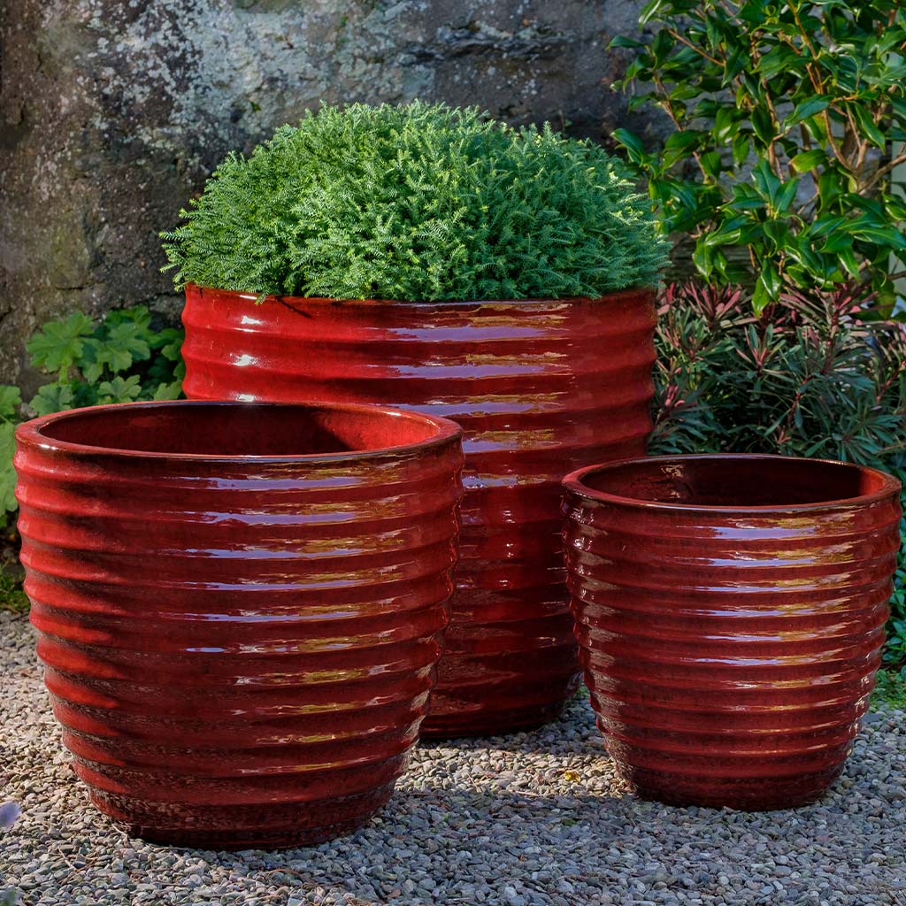 large ceramic outdoor plant pots Linea Planter - Tropic Red | Campania International | Fountains & Outdoor Decor
