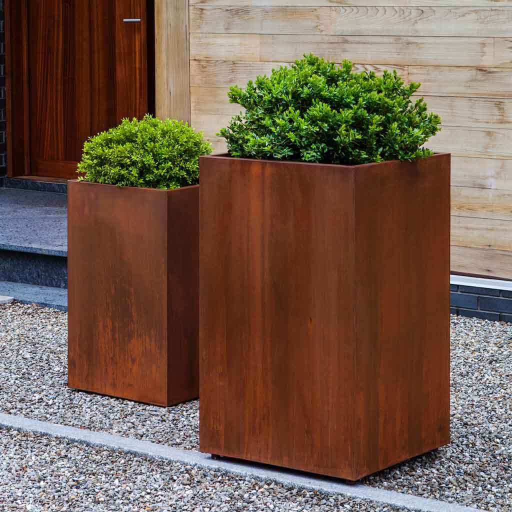 Steel Tall Cube Planter Campania International