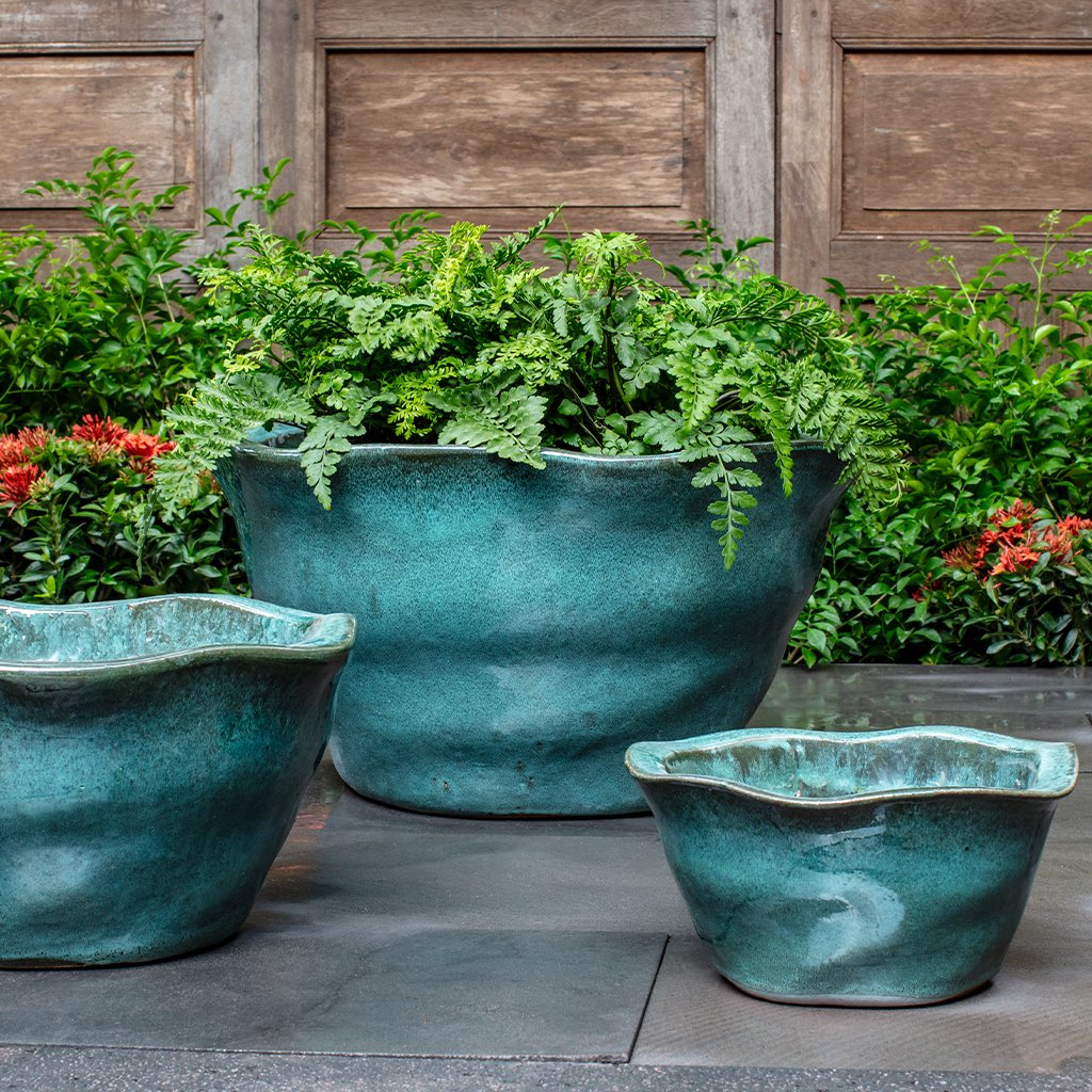 Foxglove Planter, Low || Antique Jade