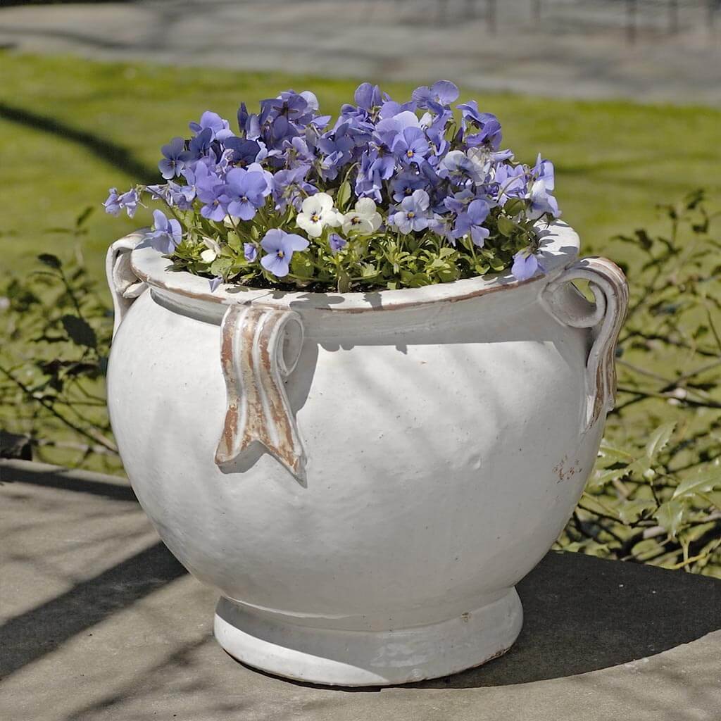 white clay plant pots Campania International Round Handle Planter