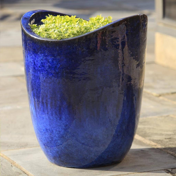 43 in. tall cobalt blue verona plastic planter Campania International Tall Sorriso Planter