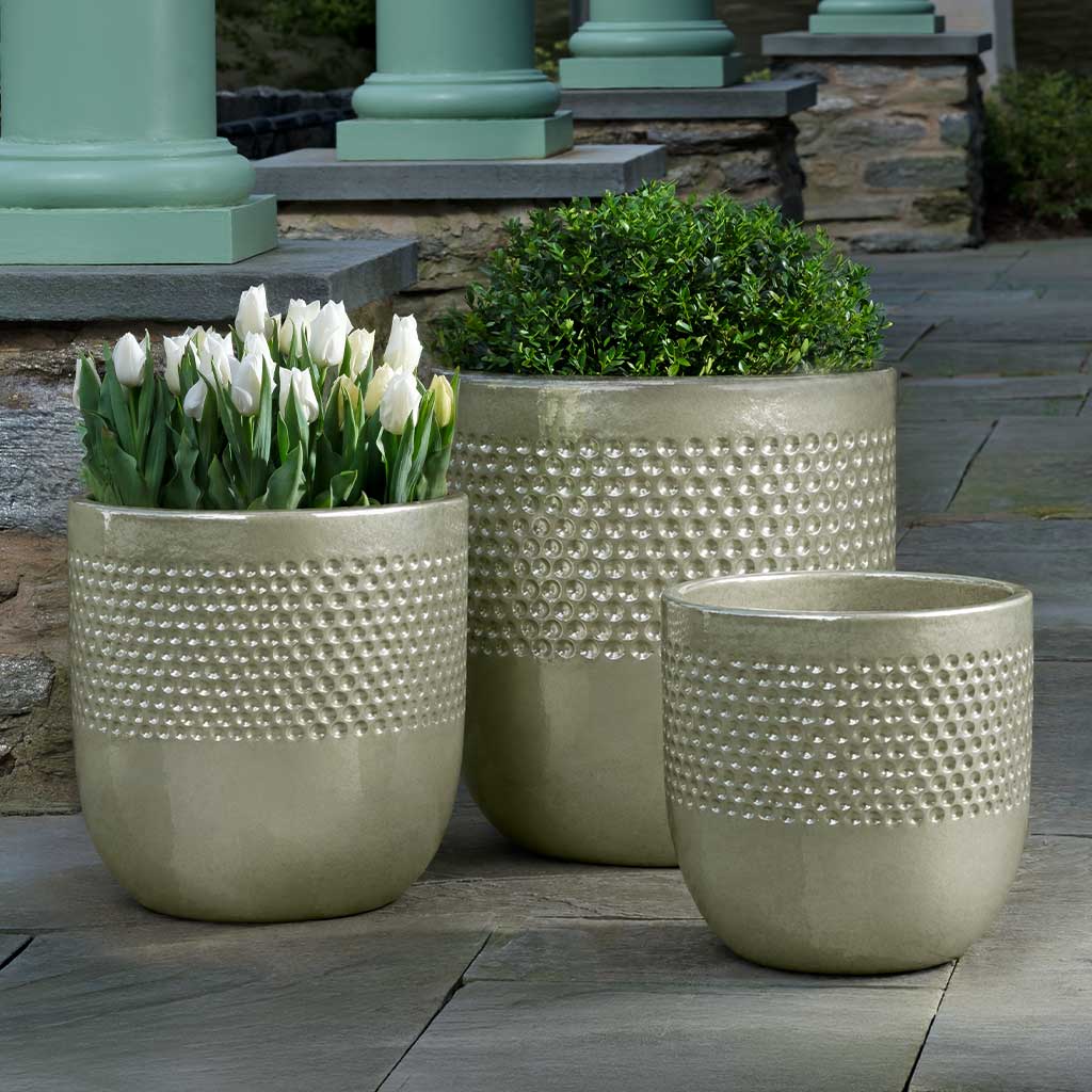Banded Coin Pot || Crystal Green