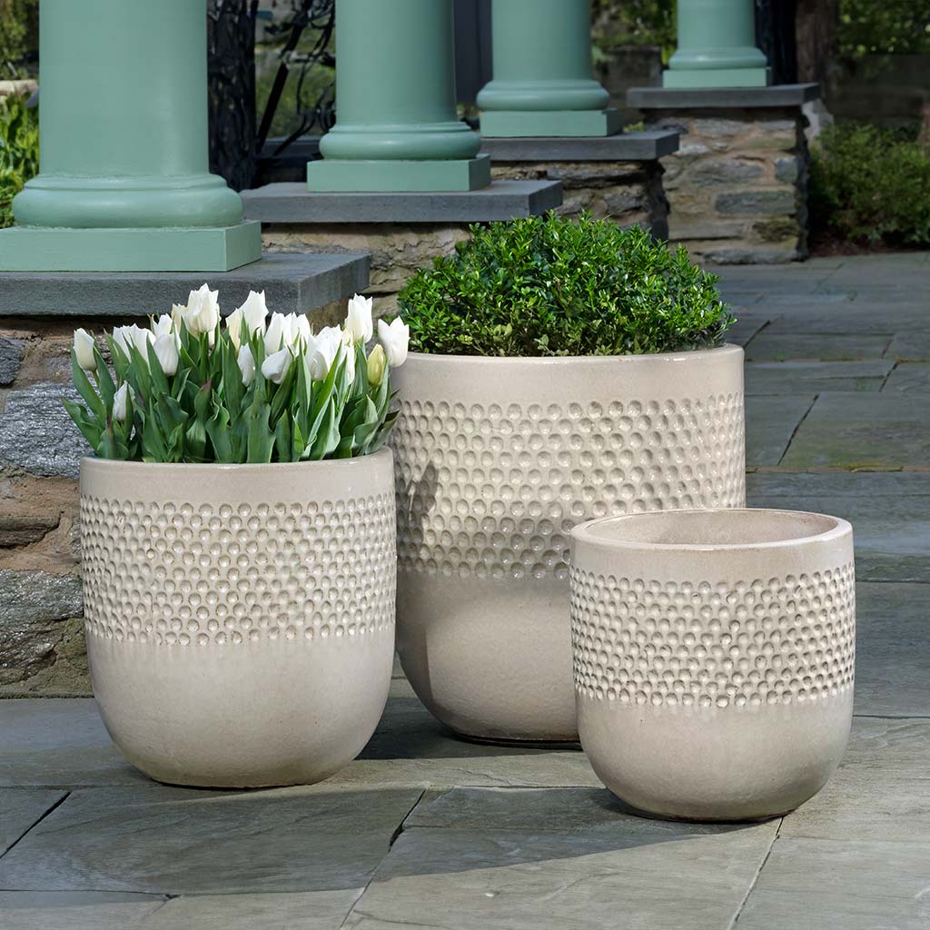 Banded Coin Pot || Cream