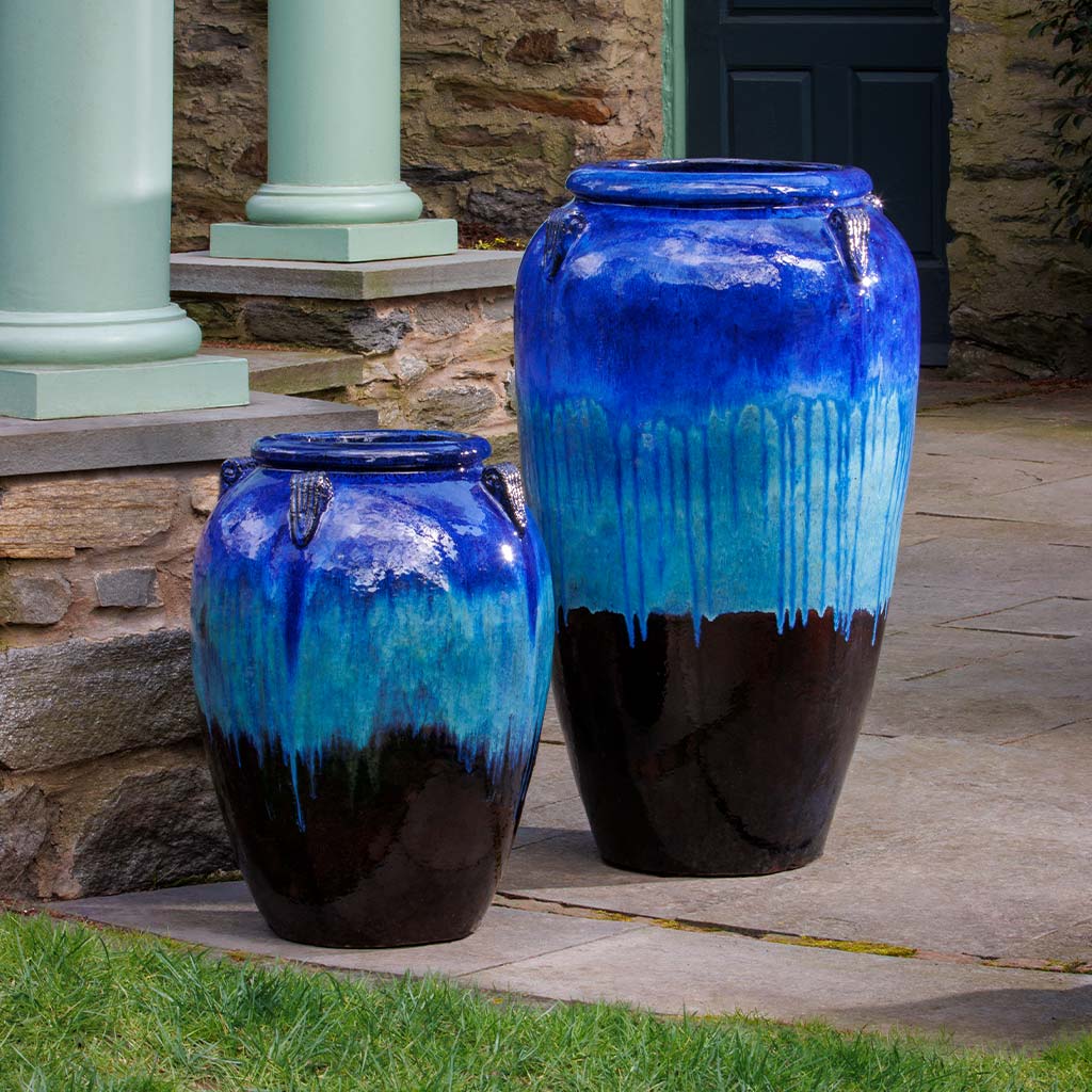 Campania International | Water Tall Jar in Running Blue/Brown