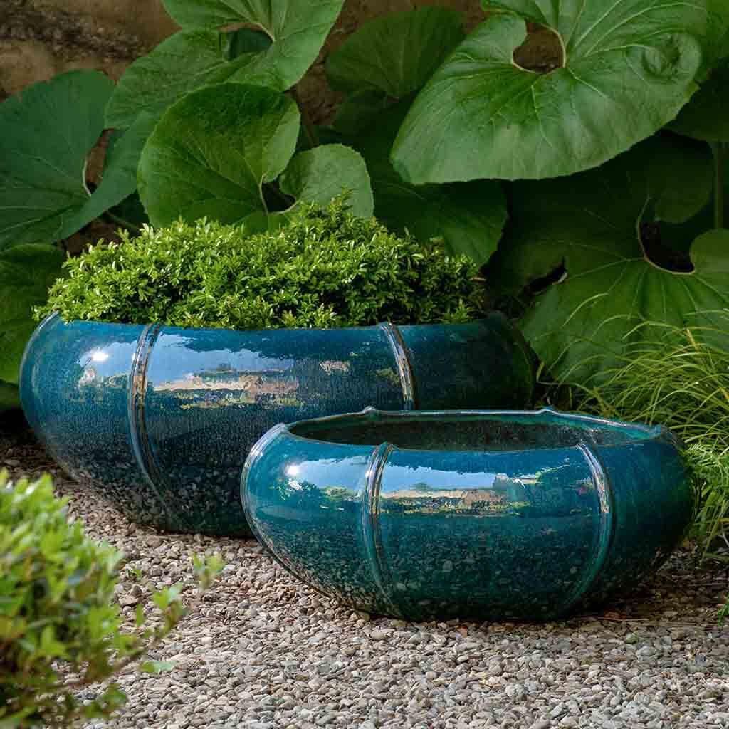 Rib Vault Planter, Low || Indigo Rain