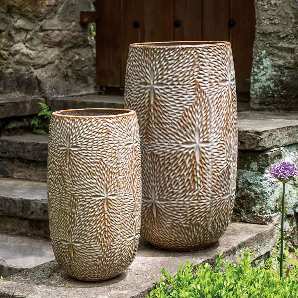 Sand Dollar Planter, Tall || Café Au Lait