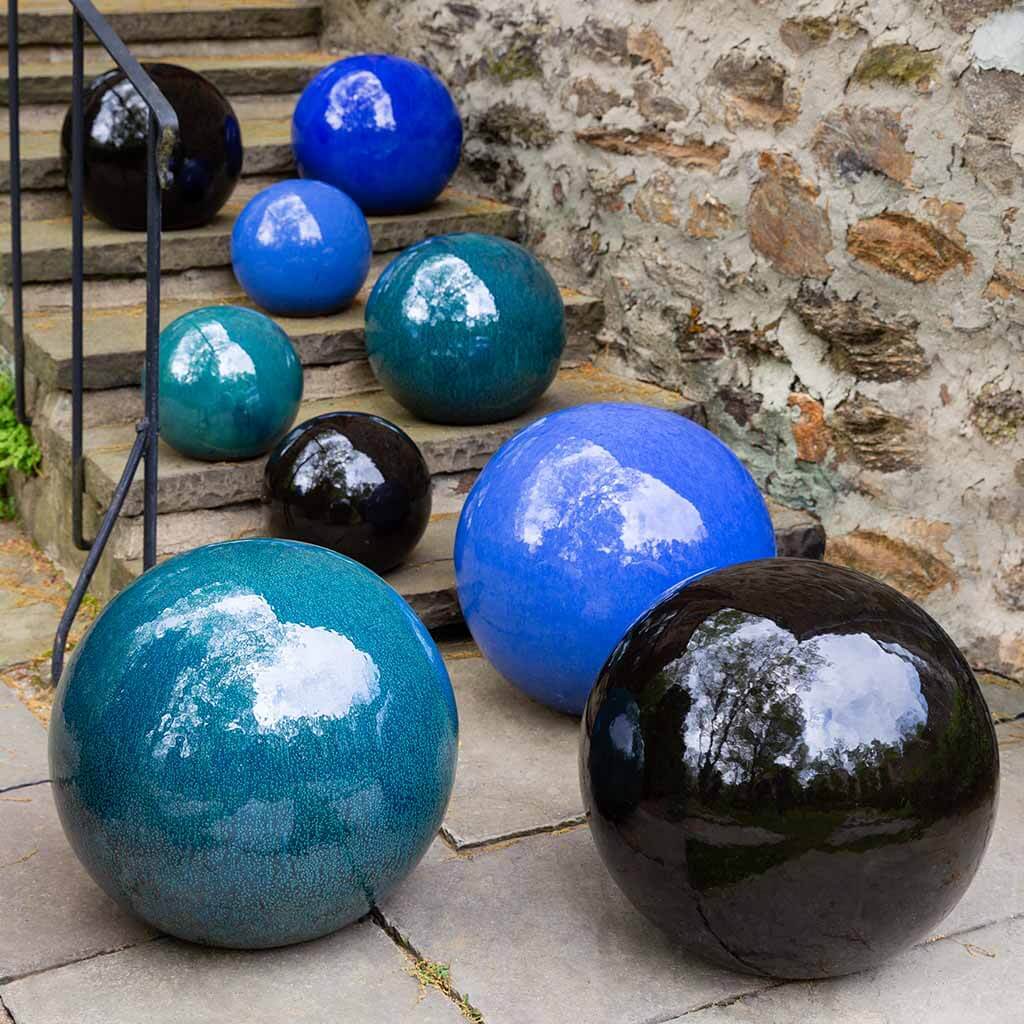 Glazed Sphere, Large || Indigo Rain