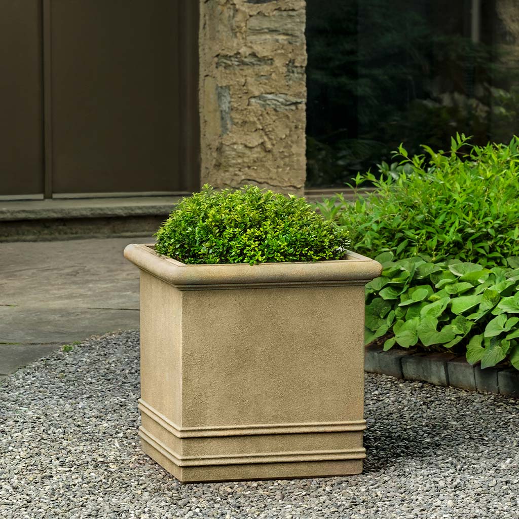Square Rolled Rim Planter || Terra Antique